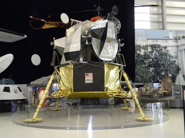 — — - Lunar Module replica on display at U.S. Navy Museum, Pensacola, Florida.