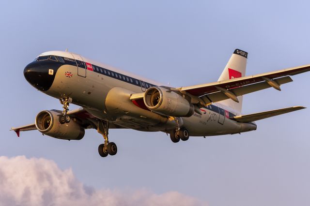 Airbus A319 (G-EUPJ) - 20th March., 2022: One of BA's "heritage" liveries sporting the colors of "British European Airways (BEA) on short finals to runway 27L at Heathrow. BEA was a division of British Overseas Airways Corporation (BOAC) that was founded in 1946 and went on to become today's British Airways. As usual, Brits are always so "proud" to live in the past! 