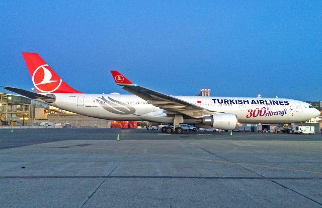 Airbus A330-300 (TC-LNC) - TK special 300th aircraft livery waiting to go back to Istanbul