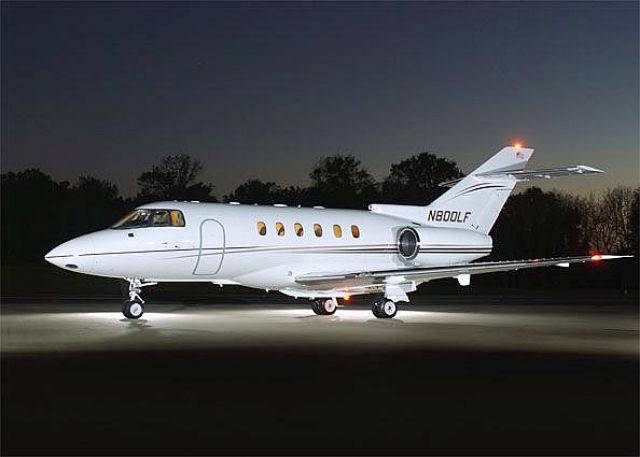 Hawker 800 (N800LF) - Posing on the ramp in ocala.