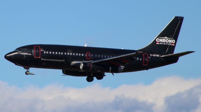 Boeing 737-200 (C-GTVO) - Not a bad way to start 2024!  A Chrono 737-200 landing at GSP.  1/7/24.