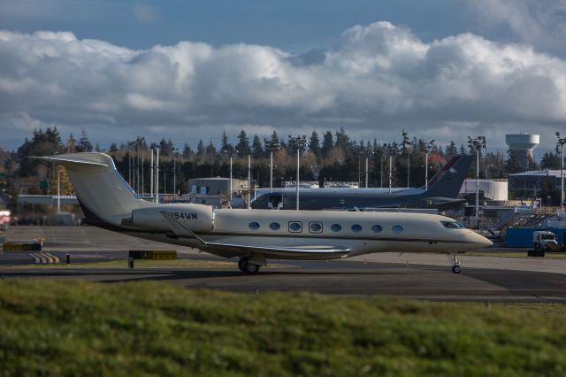 Bombardier Global Express (N194WM) - A Bombardier GLF6 is testing with the FAA for future flights by commercial aircraft into Paine Field. 11 27 18