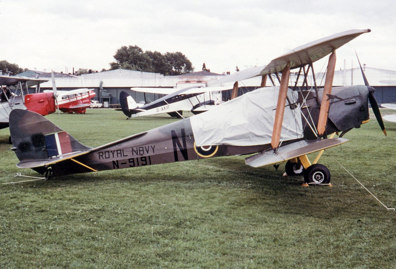 OGMA Tiger Moth (G-ALND) - DE HAVILLAND DH-82A TIGER MOTH - REG G-ALND (CN 823208) - HATFIELD AIRPORT ENGLAND UK - EGTH 29/6/1979