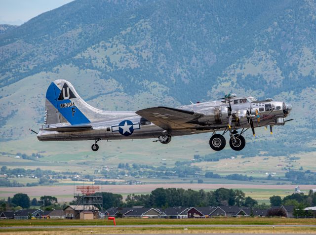 Boeing B-17 Flying Fortress — - Lovely B17 departing BZN over the summer 2022