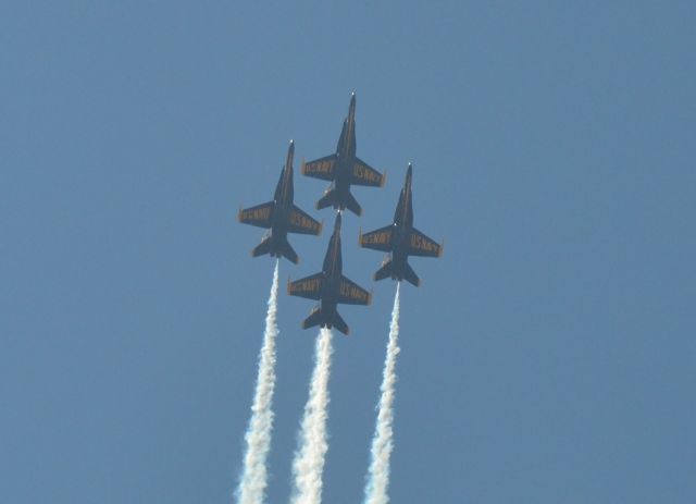 McDonnell Douglas FA-18 Hornet — - Blue Angels during Initial orientation flight practice in Sioux Falls