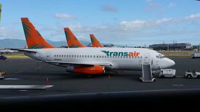 Boeing 737-700 (N306AL) - Transair Cargo, serving the Hawaiian Islands. Call sign "Rhoades Express".