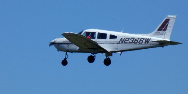 Piper Cherokee (N2366W) - About to touch down is this 1985 Piper PA-28-161 Warrior II in the Summer of 2025.