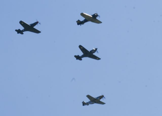 N22518 — - North American P-64, Airacobra N33FF, Warhawk N1941P, and Mustang N51EA overhead. An amazing Warbirds over the Beach 2021 airshow at Jerry Yagen’s Military Aviation Museum at Pungo, VA near Virginia Beach, 2-3 October 2021. If you’ve never attended one of his airshows, you ought to check it out. Multiple formations of US Army Air Corps, US Navy, RAF, and German aircraft. With Covid, this show was a combined WWI, WWII, etc. airshow. 