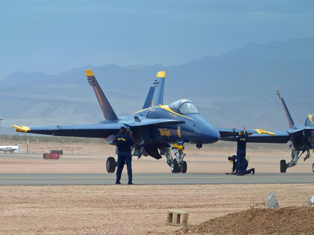 McDonnell Douglas FA-18 Hornet — - Strong winds made for some small sand storms at the end of the show