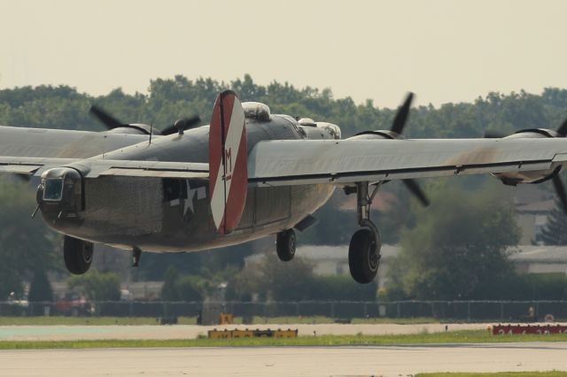Consolidated B-24 Liberator (N224J) - This B-24 departs runway 16 at Chicago Executive.  It's sister ship, a b-17, was also gracing the skies over the Chicago suburbs.