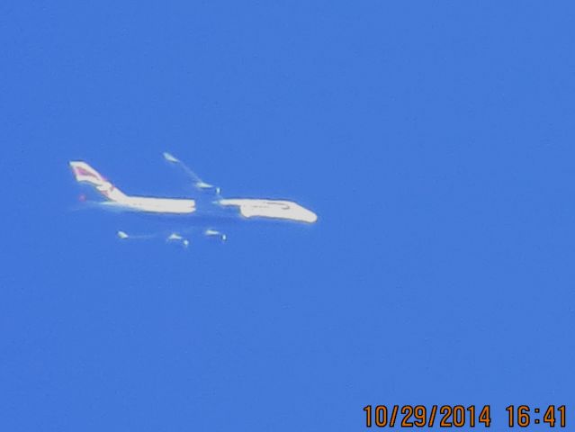 Boeing 747-400 (G-CIVA) - UPS flight 2872 from SDF to ABQ over Southeastern Kansas at 38,000 feet.