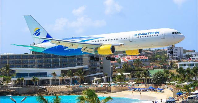 BOEING 767-300 (N706KW) - Eastern Airlines landing at TNCM St Maarten and flying for SWG762 on 04/04/2019