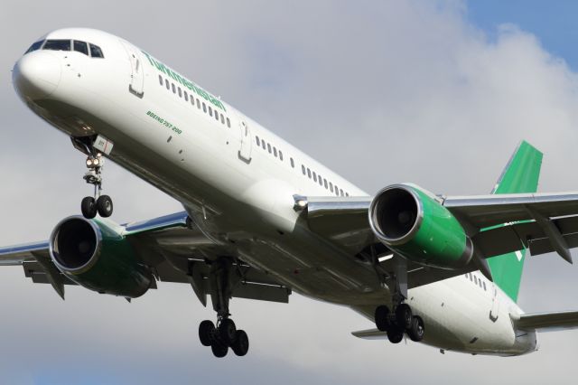 Boeing 757-200 — - On short finals into LHR.