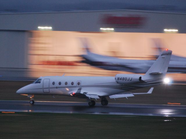 IAI Gulfstream G150 (N480JJ) - Jimmie Johnson Racing II Inc. returning in the rain at KJQF after a win in Bristol - 3/21/10