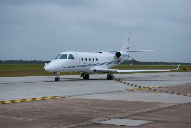 IAI Gulfstream G150 (N8841C) - The Gulfstream G150 Chevron One taxiing for take off after a gas-n-go