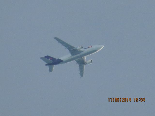 Airbus A310 (N801FD) - FedEx flight 542 from MEM to GTF over Baxter Springs Kansas (78KS) at 34,000 feet.