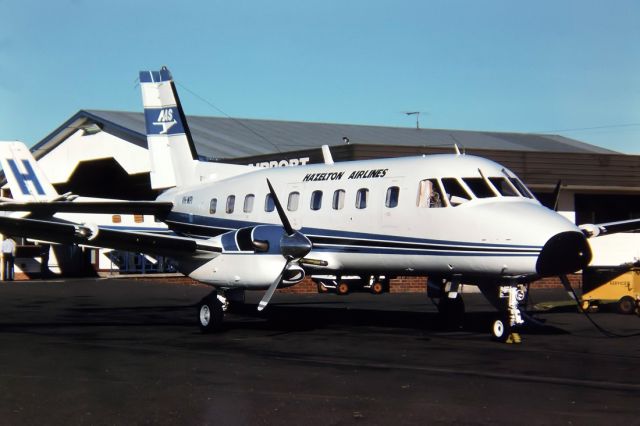 Cessna Skyhawk (VH-WPI) - HAZELTON AIRLINES - EMBRAER 110-P2 - REG : VH-WPI (CN 110281) - CUDAL AIRPORT NSW. AUSTRALIA - YCUA 26/6/1988 35MM SLIDE CONVERSION USING A LIGHTBOX AND A NIKON L810 DIGITAL CAMERA IN THE MACRO MODE.