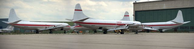 Lockheed L-188 Electra (N286F) - N282F  N286F  N340HA  N346HA  Lockheed 188C  Electra  ZAN  KYIP  20130510