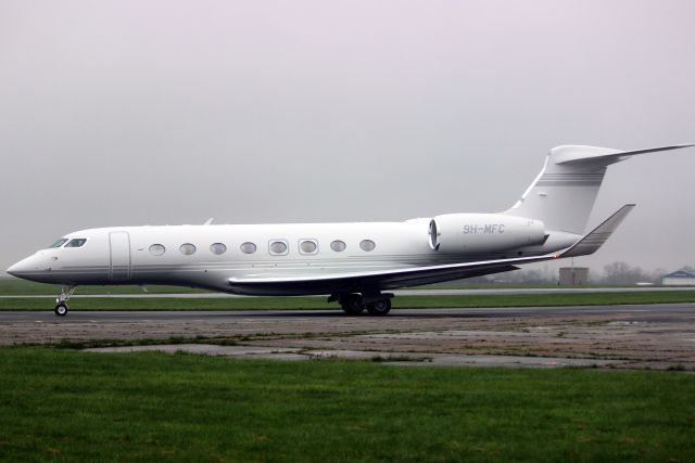 Gulfstream Aerospace Gulfstream G650 (9H-MFC) - Avcon Jet Malta Gulfstream G650ER taxiing to depart rwy 03 on 19-Nov-24 heading for LTFM as VCJ94C.