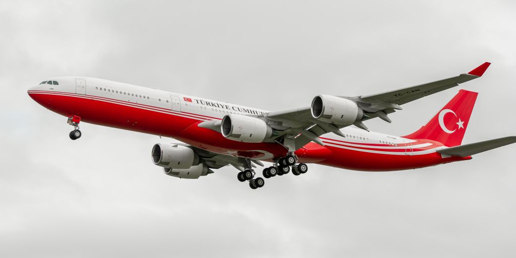 Airbus A340-500 (TC-CAN) - A Turkish government Airbus A345 landing early this evening at Christchurch Airport during the tragic aftermath of the recent terror attack in our city. I understand they are here to assist any Turkish nationals in repatriating their loved ones back to Turkey.