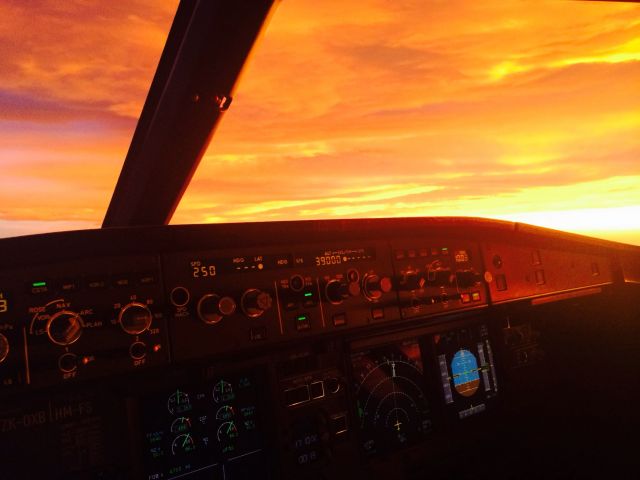 Airbus A320 (ZK-OXB) - Capturing the morning sunrise. Christchurch, New Zealand