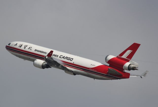 Boeing MD-11 (B-2177) - Shanghai Airlines Cargo MD-11 Departing Los Angeles International Airport