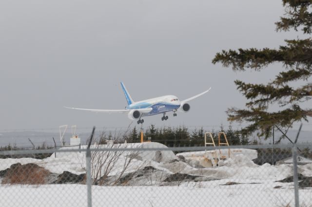 N787BA — - Cross wind landing at St. Johns Newfoundland Canada.