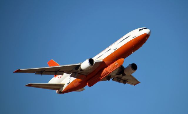 McDonnell Douglas DC-10 (N450AX) - Air Tanker 910 departs for the Bagley Fire Complex in Shasta County.