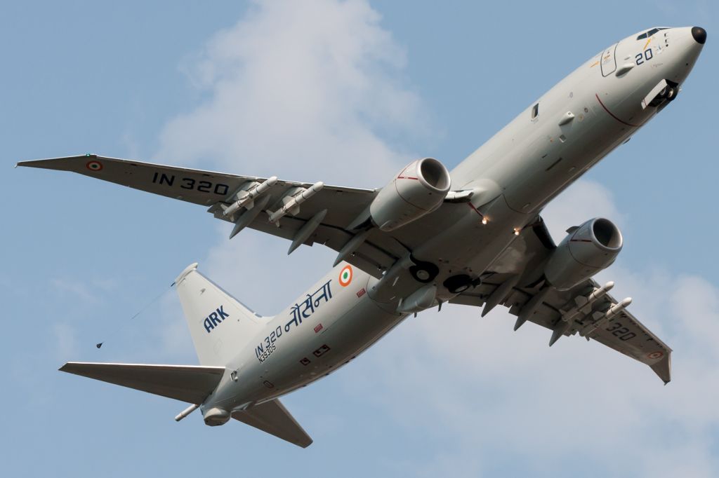 Boeing 737-800 (N393DS) - Indian Navy P-8I Poseidon with dummy AGM-84 Harpoon missiles.