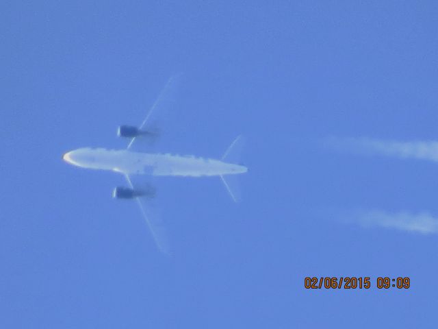 Airbus A319 (N905FR) - Frontier flight 676 from DEN to MCO over Southeastern Kansas at 35,000 feet. 