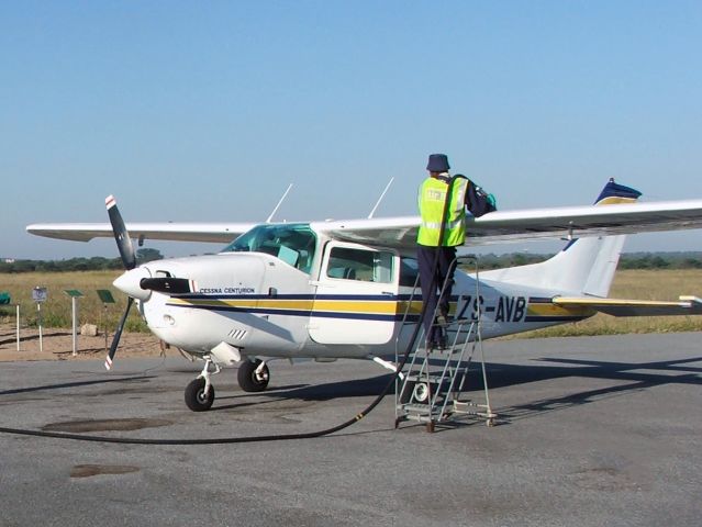 Cessna Centurion (ZS-AVB) - At Francistown, Botswana.