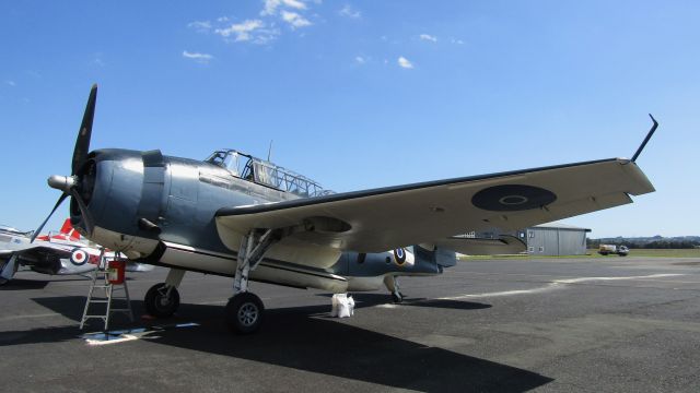 Grumman G-40 Avenger (ZK-TBE) - 'Plonky' having an unfortunately long rest at Ardmore after mechanical issues prior to the Airshow.