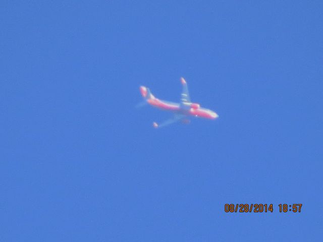 BOEING 737-300 (N360SW) - Southwest Airlines flight 718 from BWI to OKC over Baxter Springs Ks (78KS) at 34k feet.