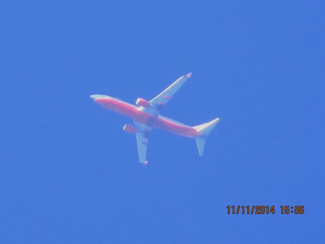 Boeing 737-800 (N8600F) - Southwest Airlines flight 549 from BWI to PHX over Southeastern Kansas at 36,000 feet.