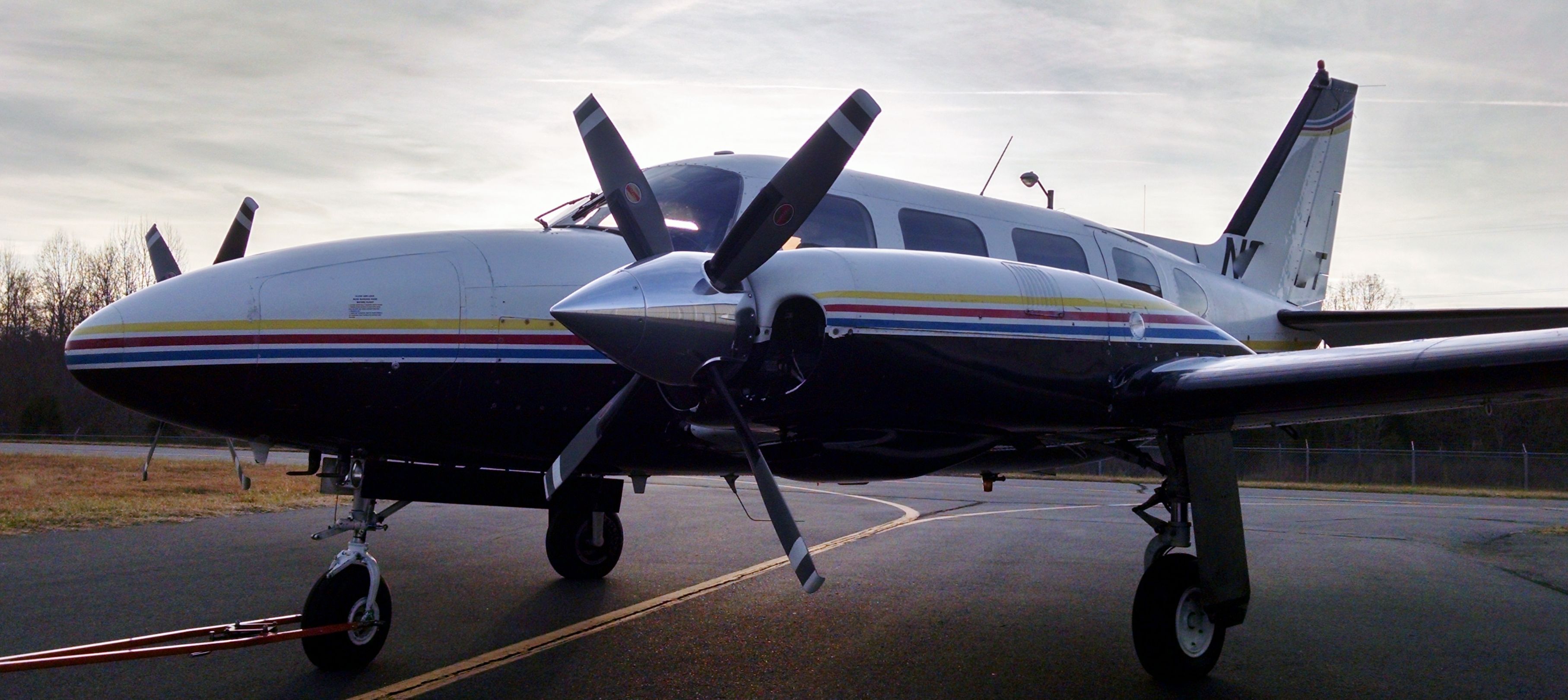 Piper Navajo (N853CT) - Sitting on ramp at KEXX on a winter morning