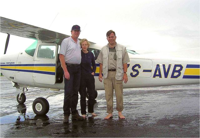 Cessna Centurion (ZS-AVB) - At Kasane, Botswana. After heavy rainfalls.