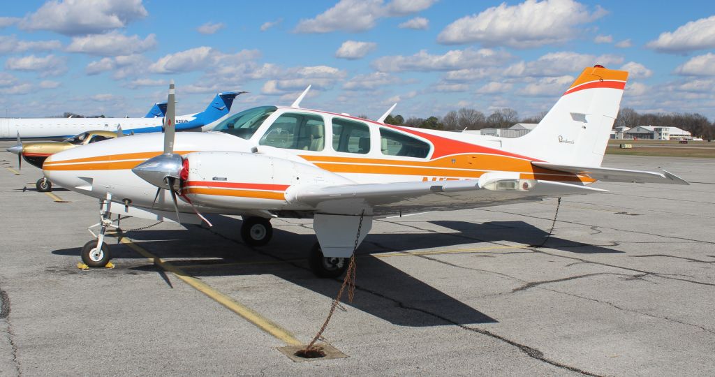 Beechcraft 55 Baron (N17604) - A 1977 model Beechcraft E-55 Baron on the ramp at Northwest Alabama Regional Airport, Muscle Shoals, AL - February 8, 2020.