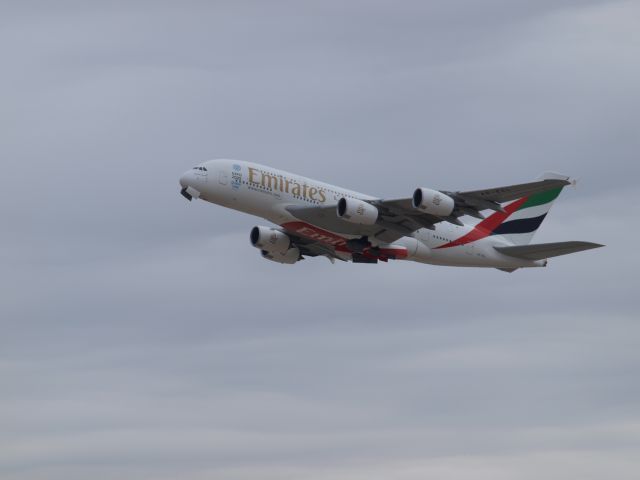 Airbus A380-800 (A6-EEL) - Founders Plaza. Flip side of 18L