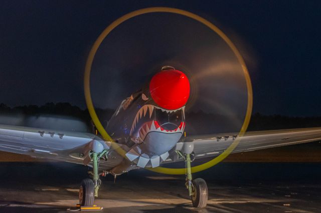 THUNDER WINGS Curtiss P-40 (N977WH) - 'American Dream' Under the Lghts.