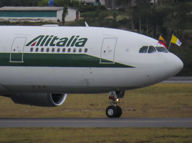 Airbus A330-200 (EI-EJL) - Pope Francis on board arriving to Quito.