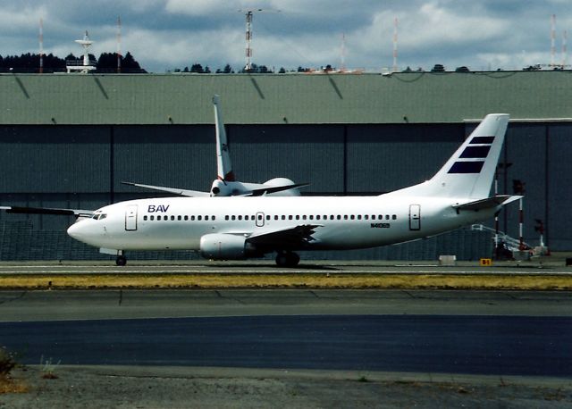 BOEING 737-300 (N41069) - KBFI - part of the Boeing great white fleet...I dont have the date of this photo but poss mid 1990s. There was a period of time where Boeing had many aircraft sitting on the Tarmac in this color scheme. I dont remember why, but I remember someone else years ago calling them the Boeing great white fleet.