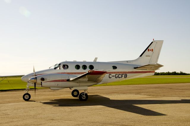 Beechcraft King Air 90 (C-GCFB) - Landing after maiden voyage for operator.