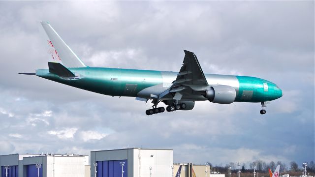 Boeing 777-200 (B-2097) - BOE168 on final to Rwy 16R to complete its maiden flight on 3/10/14. (LN:1188 cn 44680).