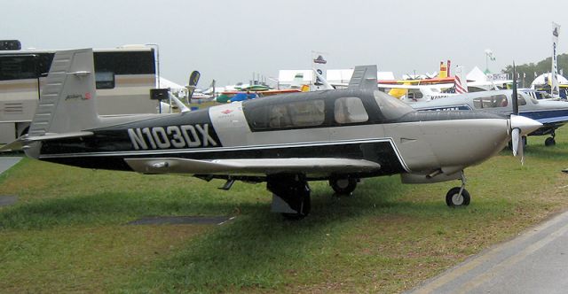 Mooney M-20 Turbo (N103DX) - The "Batmobile". Sun-n-Fun 2008 (with not so much sun that day) - Lakeland, FL.