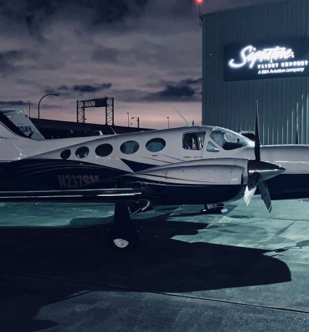 Cessna 421 (N237SM) - Parked at  New Orleans Lakefront KNEW during 2019 NFL playoffs 