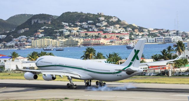 Airbus A340-300 (9H-BIG) - Airbus 9H-BIG X marks the spot touching down at St Maarten.