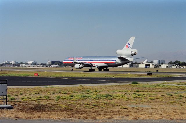 Boeing MD-11 (N1750B) - KSJC - mid 1990s at San Jose, MD-11 departs for Narita - note old Terminal C in the left side of the photo. Posted May 2015. My photo from the good ole days at SJC!