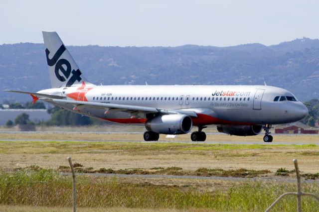 Airbus A320 (VH-VQN) - On taxi-way heading for take off on runway 05. Friday 19th April 2013.