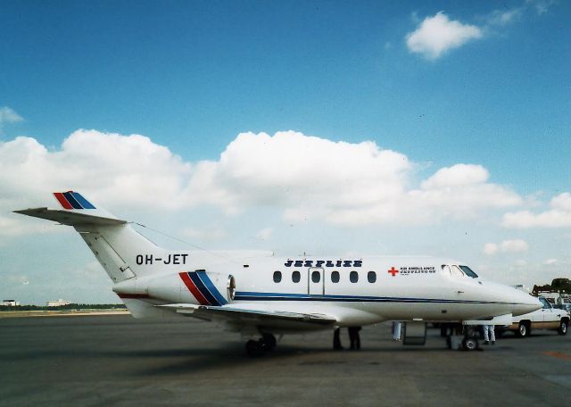 Hawker 800 (OH-JET) - This is the picture taken before about 30 years, but a photo date isnt recording a photo date then, and is unclear.