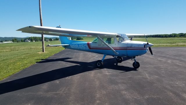 Cessna Commuter (N66453) - Cessna 150 on the Ramp at Northeast Kingdom International Airport (Formerly Newport State Airport)